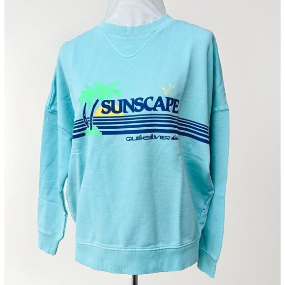 Quiksilver Women Oversized Crew neck sunscape Sweatshirt Size M EQWFT03040 BGH0 - Picture 7 of 7